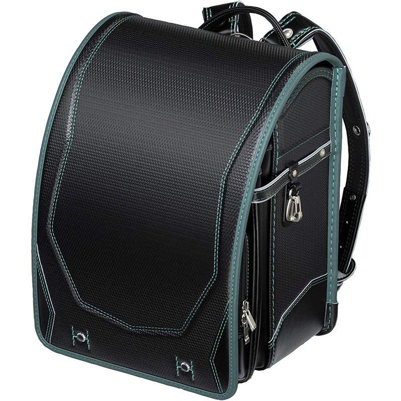 【最終値下げ】 フィットちゃん ランドセル カーボンロック 安ピカッタイプ FIT-244AZ ボーイズ クロ×グリーン 【QG1378959241】(49163円)