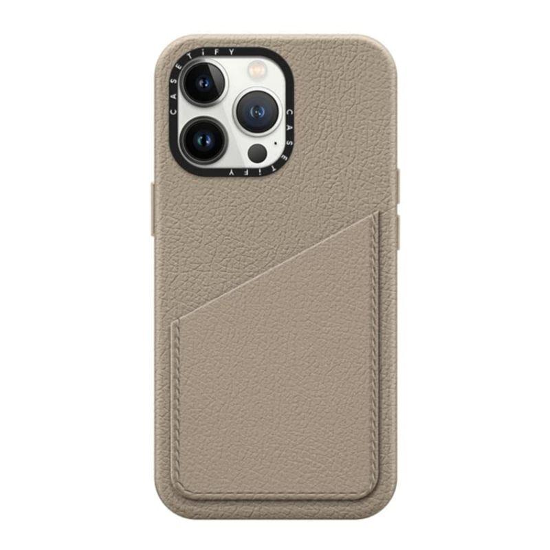 CASETiFY レザー カードポケット ケース iPhone 13 Pro - グレージュ