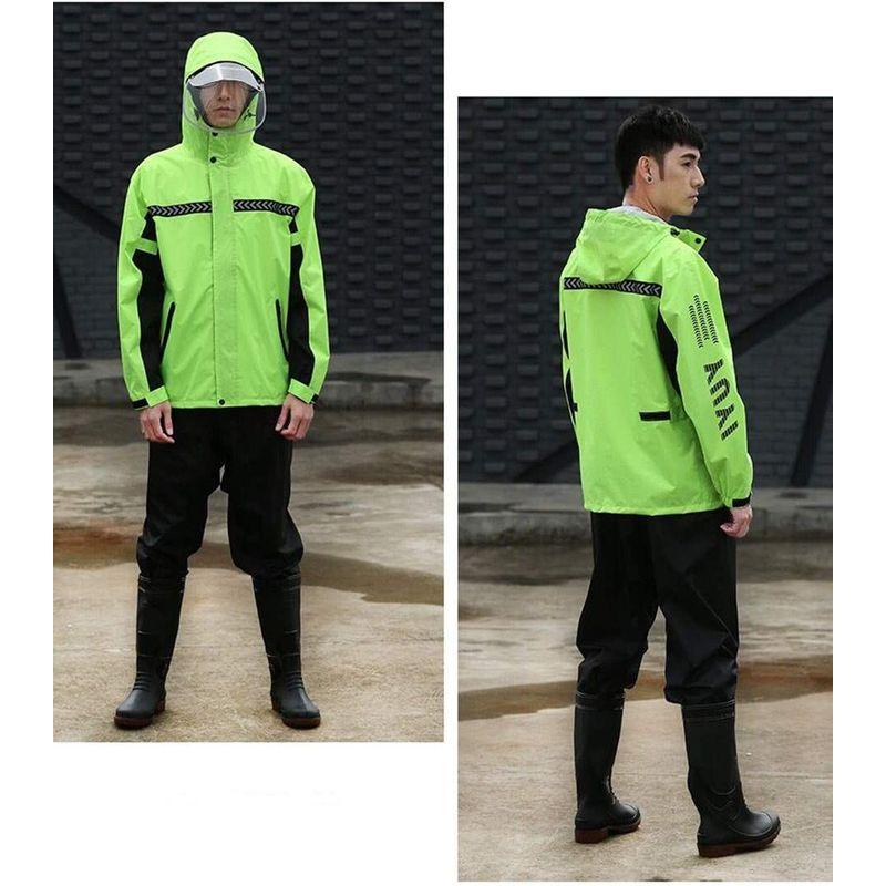 レインスーツ レインウェア 雨合羽 上下 透湿 雨具 カッパ レインコート 防風 裏通気メッシュ 大きいツバ 防水 撥水 快適 高視認性 自 制服、作業服 レインスーツ レインウェア 雨合羽 上下 透湿 雨具 カッパ レインコート 防風 裏通気メッシュ 大きいツバ 防水 撥水 快適 高視認性 自