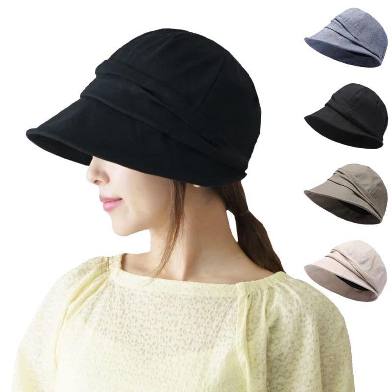 Superbian レディース帽子 春夏 UVカット帽子 深め つば広帽子 マジックテープサイズ調整 54?58cm 小顔効果 ふんわりタッ 2023061813433900532Noa