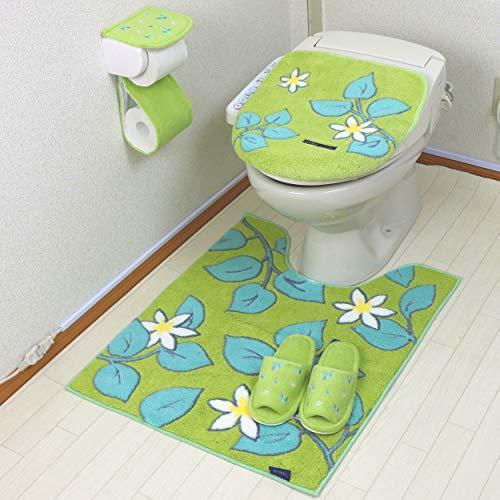 トイレマット セット かわいい 4点 ロング 洗浄暖房型 普通型 共用タイプ 抗菌 グリーン 消臭 おしゃれ 日本製 リーフ 花 オカ 北欧 グリーン おしゃれ A B01n6glqmx 2312 Noa ノルン かわいい 耳長 正規品販売高評価