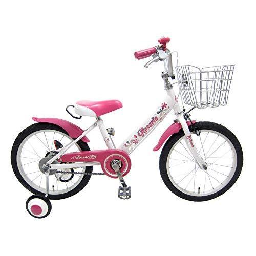 【最安値に挑戦】 ロサリオ 幼児自転車 子供用自転車 組み立て式 補助輪付き ホワイトピンク 16インチ 子供用自転車