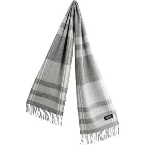 Filomo 内モンゴル産 100 カシミヤ グレー チェック柄 フリンジ付き マフラー メンズ ユニセックス 憧れ カシミヤ