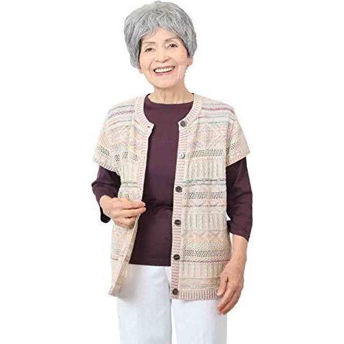 激安 買う 地模様ミックスカラーニットベスト 色とりどりの糸をジグザグに編み込んだ 華やかなニットベスト 袖付きなので肩先が冷えるという方にもおすすめで A B0jzsdvh 2511 地模様ミックスカラーニットベスト ベージュ トップス カーディガン ボレロ M L A