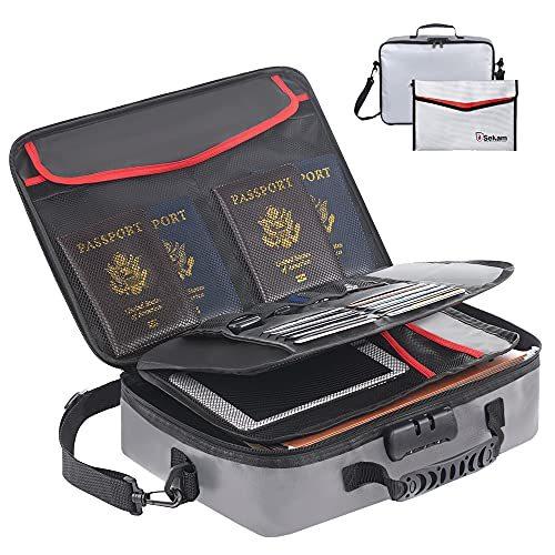 Sekam 耐火バッグ 書類収納バッグ 37x28x10cm 書類保管ケース 集金袋 防水防火 手提げ 財産収納ケース 金庫耐火 現金収納 タブレット S Luce Japan 通販 Yahoo ショッピング