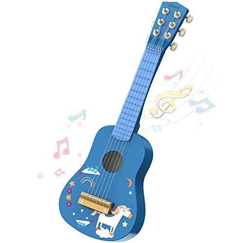 Dewel ギター 子供用 木製 楽器 6弦ギター 誕生日プレゼント ミニギター 21インチ