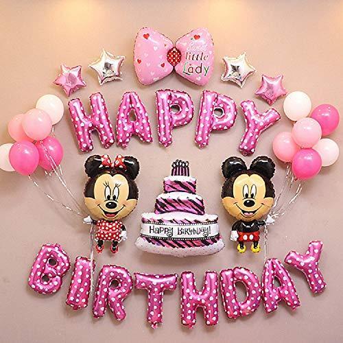 ミッキー 誕生日 飾り付け パーティー セット ピンク 女の子 可愛い ディズニー Happy Birthday バルーン 風船 ミニー 蝶結び スタ S Luce Japan 通販 Yahoo ショッピング