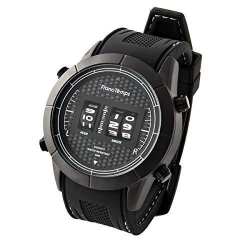 [フランテンプス] FrancTemps COCKPIT 腕時計 コクピット ウォッチ メンズ ローラー式 回転式 メンズウォッチ (ブラック/ラバー :s-4582562672377