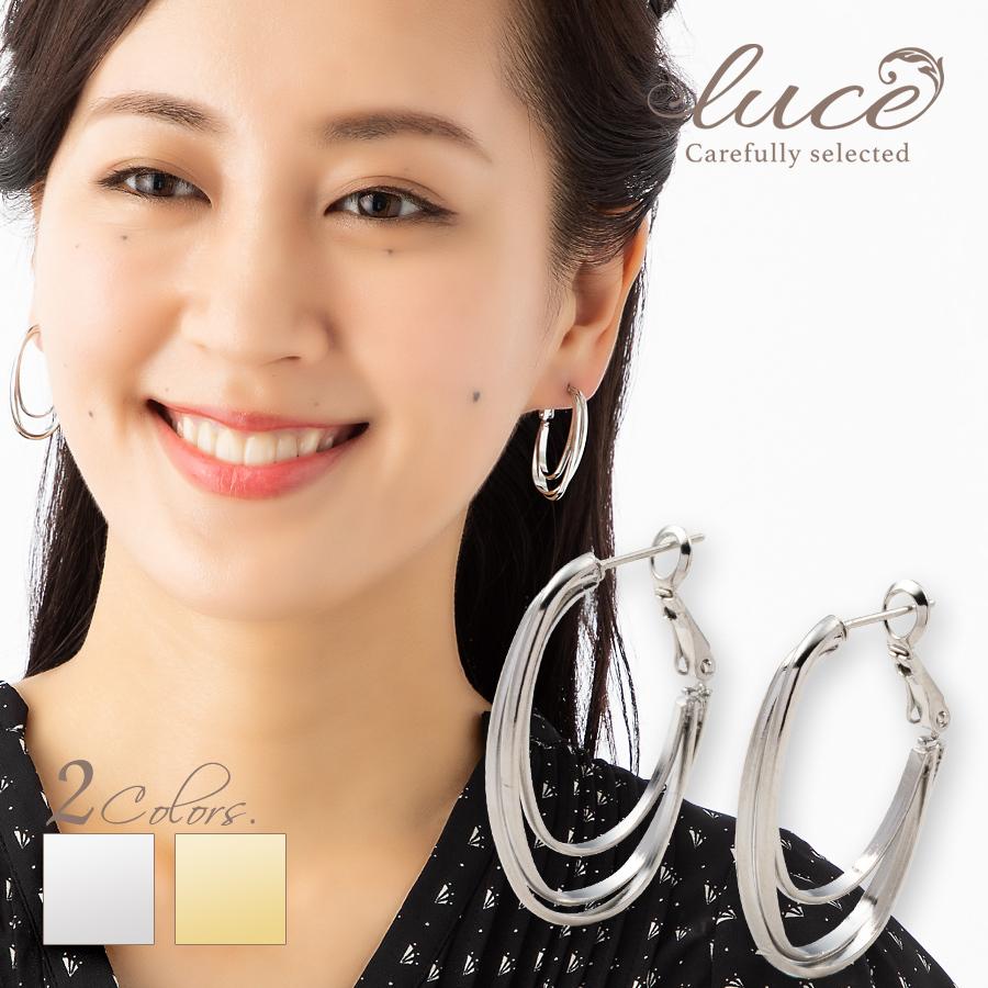 ピアス レディース ニッケルフリー アレルギー対応 フープピアス Jp1036 Grande Luce 通販 Yahoo ショッピング