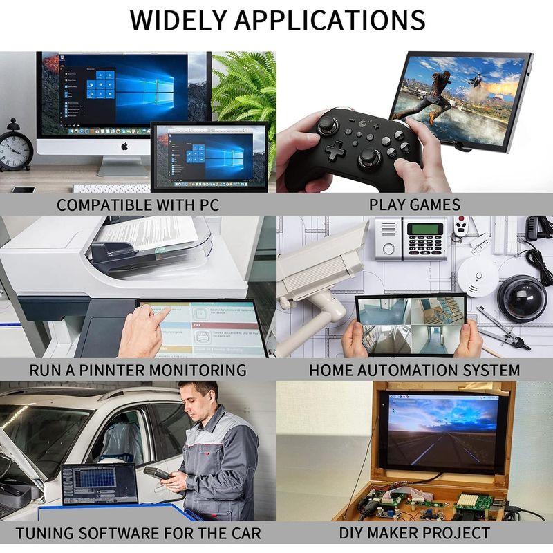 HMTECH Raspberry Pi スクリーン 10.1 インチ タッチスクリーン モニター 1024x600 ポータブル HDMI モ Pi Raspberry モニター インチ タッチスクリーン HDMI スクリーン 1024x600 ポータブル モ