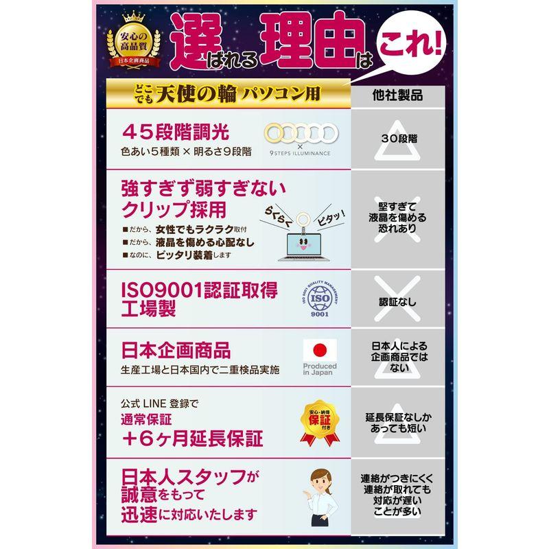 100%の保証100%の保証リングライト LED 50段階調光 女優ライト 撮影用ライト [どこでも天使の輪 日本企画 高輝度 5色モード パソコン用 スマホ用 クリッ ビデオカメラ リングライト LED 女優ライト 撮影用ライト [どこでも天使の輪 日本企画 高輝度 5色モード パソ