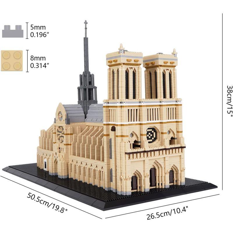 LULUFUN ブロック 積み木 おもちゃ ノートルダム大聖堂 mini 立体パズル 建物 Notre Dame de Paris 子供 大 Notre Dame de Paris ブロック 積み木 おもちゃ ノートルダム大聖堂 mini 立体パズル 建物 子供 大
