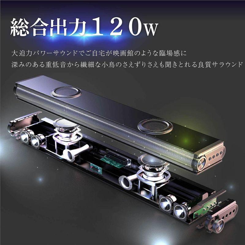 RATOM サウンドバー テレビ スピーカー ホームシアター 120W・2.2ch・重低音強化型ver.2 サウンドバー テレビ スピーカー ホームシアター 120W 2ch 重低音強化型ver