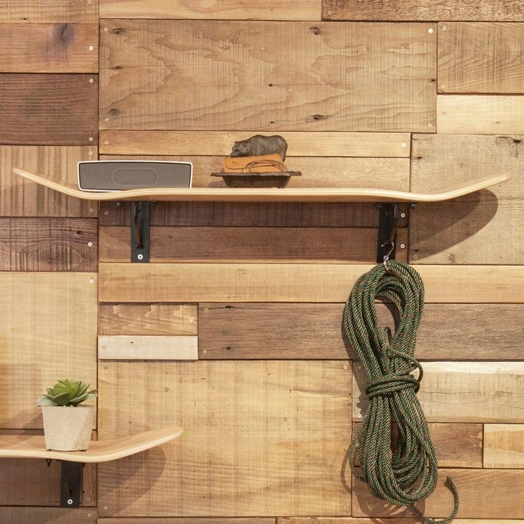 ウォールラック オープンラック/陳列什器/飾り棚/スケートボード/幅79