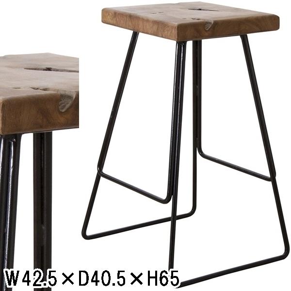 ハイスツール カウンタースツール/天然木 チーク/１脚/幅35 高さ47