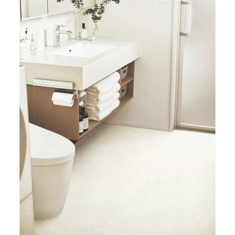 クッションフロア CF-P/幅182cm/1mから10cm単位 計り売り/東リ 抗ウイルス 消臭 ペット可 日本製/CF3748 ペルリーノ ホワイト柄 業務用 住宅用 | 東リ | 02