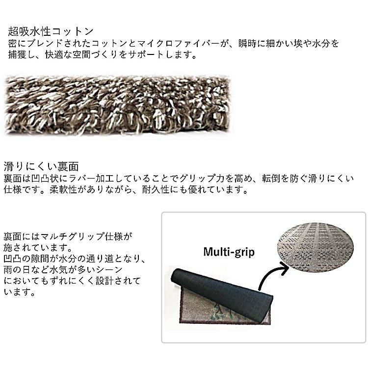 玄関マット ドアマット/60×85cm/洗える/タートルマット/サンドストーンストライプ/室内外兼用 |  | 13