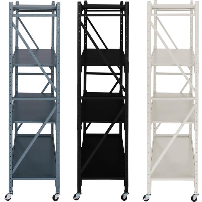 オープンラック シェルフ/キャスター付/スチール ハンマートーン仕上