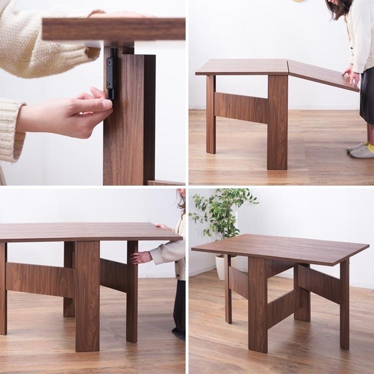 ダイニングテーブル ワークテーブル/4人 6人/伸縮 折畳/幅120