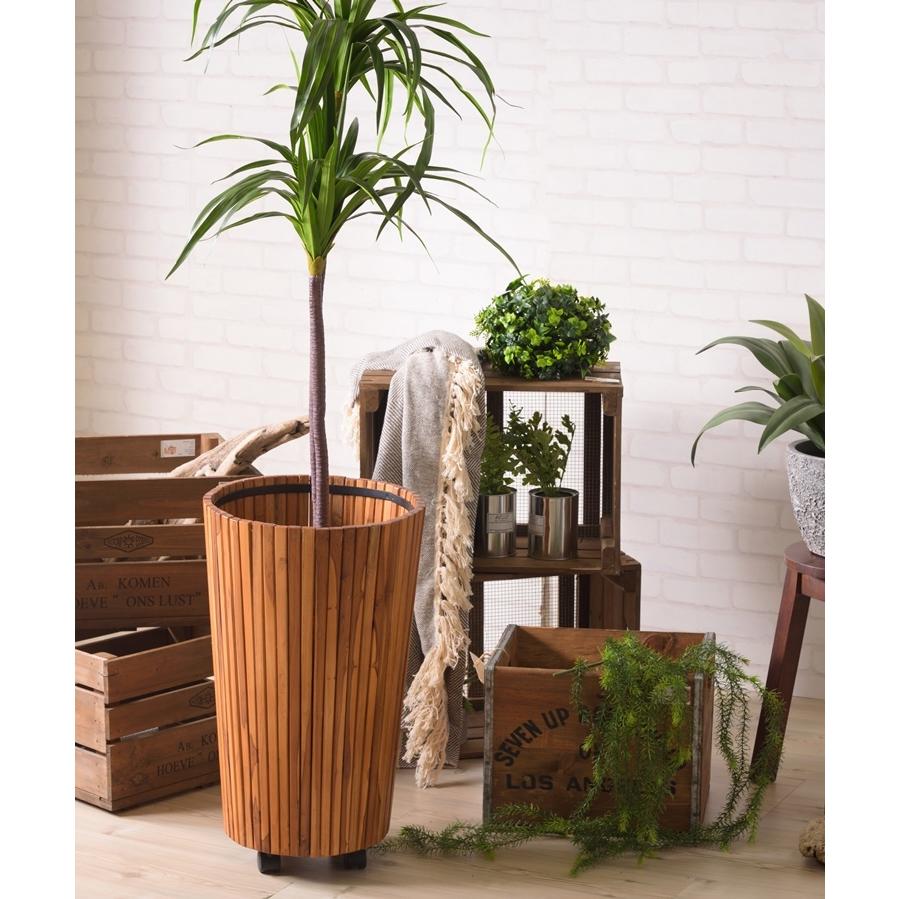 美品■チーク無垢■オーガニック■プランターカバー■プランターポット■植木鉢カバー keishin_tk-001x-45e
