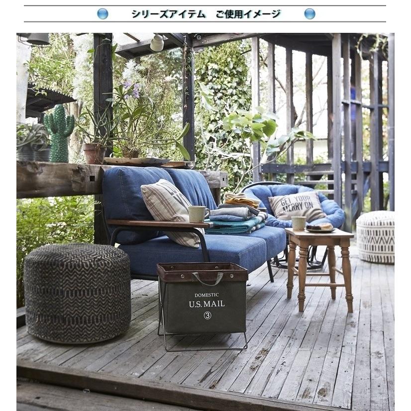 ソファー ソファ/一人掛け/木肘ソファー アームチェア/デニム ポケット