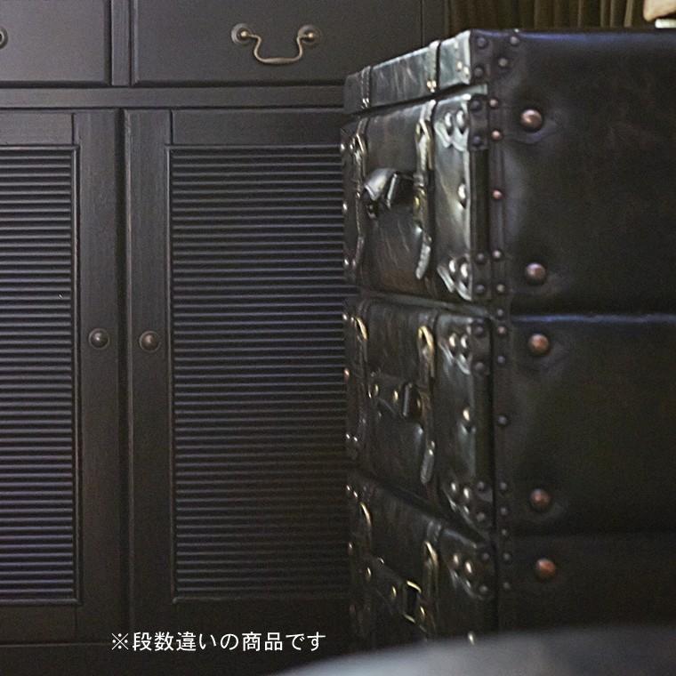 チェスト/引出 収納/トランク風 ワイルドデザイン/合皮/3段/幅41 奥行