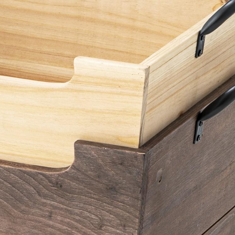 収納ボックス 小物入れ キャスター付 ボックス/木製/幅47 奥行35