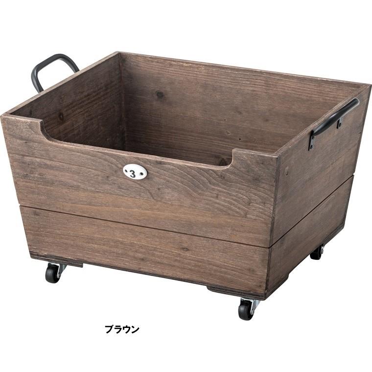 収納ボックス 小物入れ キャスター付 ボックス/木製/幅47 奥行35