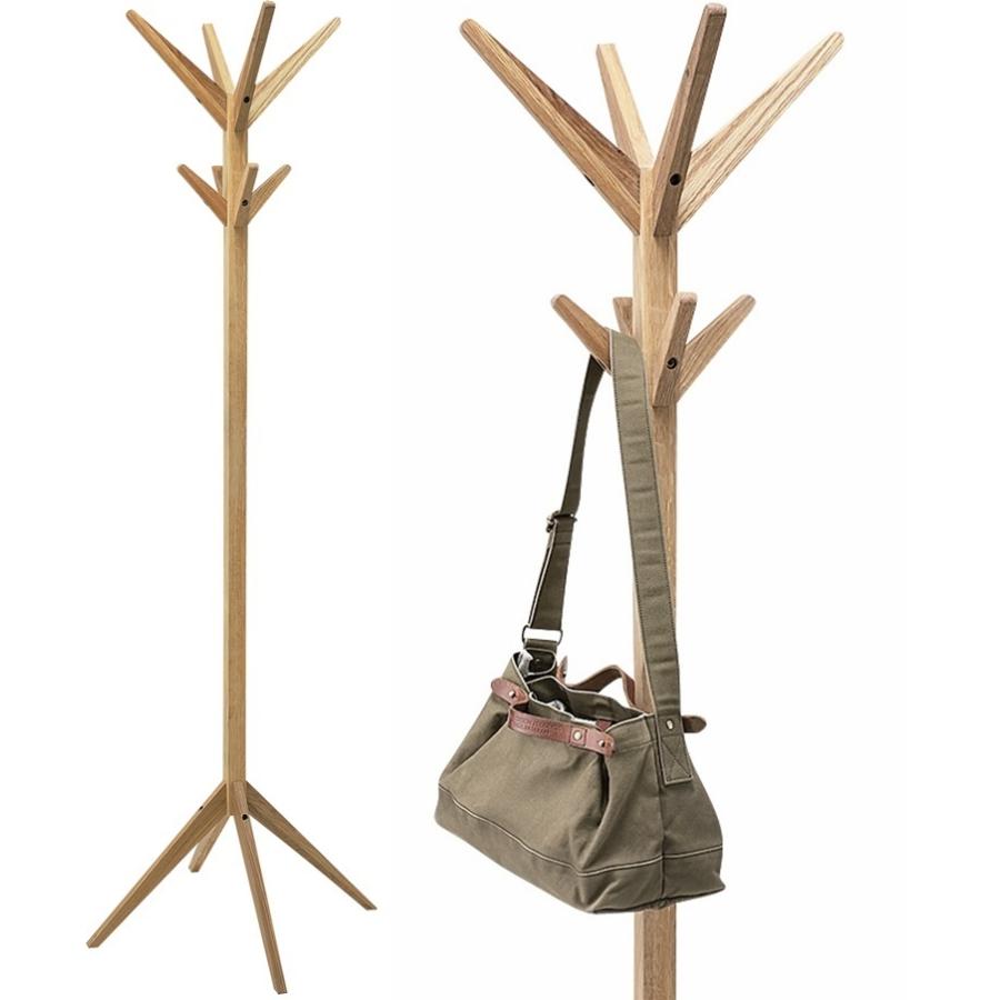 ポールハンガー 帽子掛 コート掛/天然木/幅61 奥行61 高さ179 |  | 02