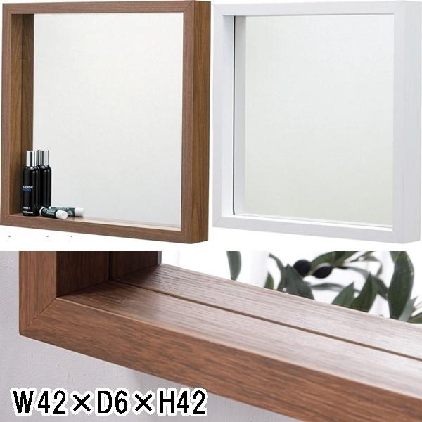 壁面ディスプレー/ミラー サイズＬ/壁面収納/１個/幅42 高さ42 | 