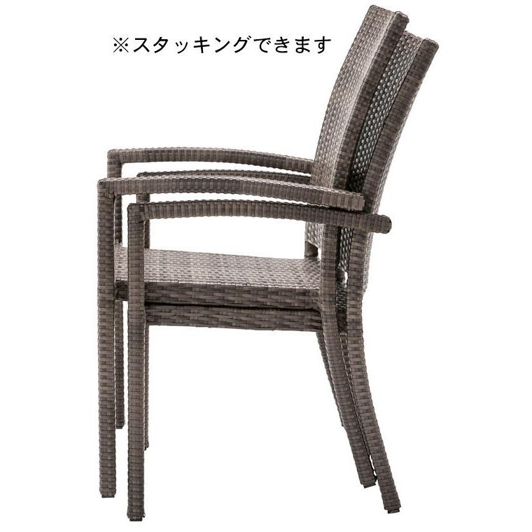 ガーデンチェア アームチェア/アルミ ポリエチレン編込/幅58 座