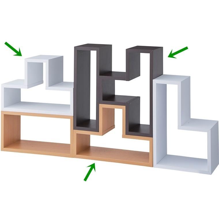 オープンラック シェルフ 本棚/パズルラック/凸型タイプ/トツゾー/1個