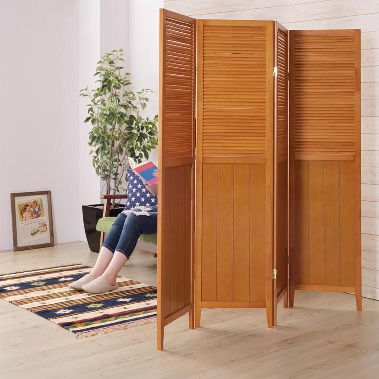 スクリーン 衝立 屏風/天然木 アジアンデザイン/4連/幅40 高さ160