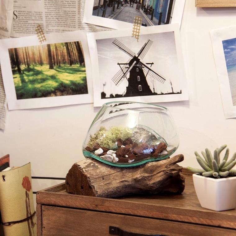 ガラスボール 天然木 流木 オブジェ/幅20〜30/まとめ買い ご注文個数2