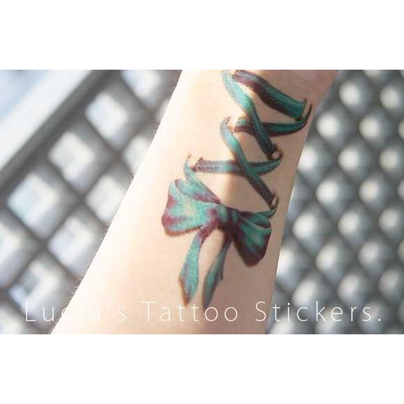 即日出荷】タトゥーシール ピンク 編み上げリボン コルセットピアス