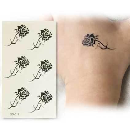 即日出荷 タトゥーシール ワンポイント 黒薔薇 ブラック ローズ 花 フラワー フェイクタトゥー タトゥーステッカー ハロウィン セレクトショップルチア 通販 Yahoo ショッピング