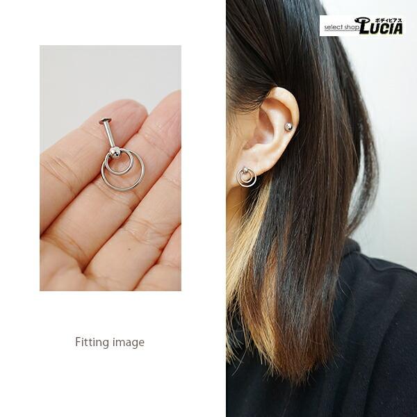 即日出荷】14G ピアス ボディピアス 2連 スレイブ ラブレット 二連