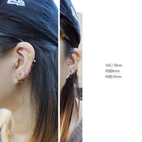 即日出荷】チタン 16G 18G ピアス ボディピアス リングピアス 星