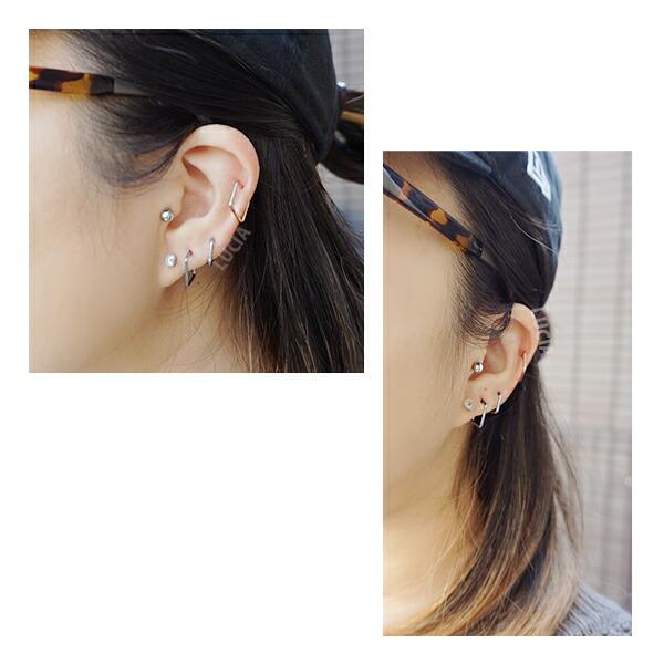 即日出荷】チタン 16G 18G ピアス ボディピアス リングピアス スクエア