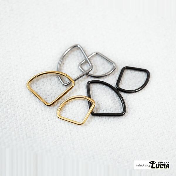 即日出荷】純チタン 16G 18G ピアス ボディピアス リングピアス 扇形