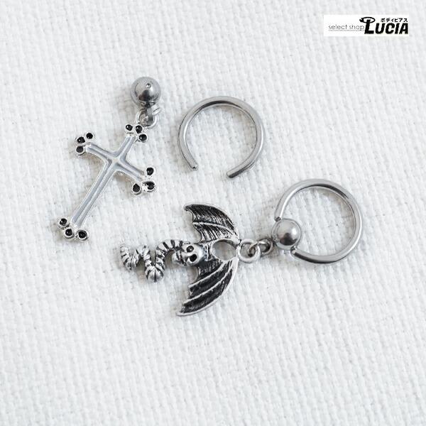 即日出荷】14G ピアス ボディピアス キャプティブビーズリング スカル