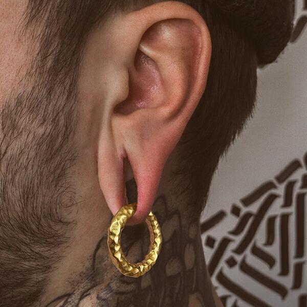 即日出荷】4G ピアス ボディピアス 槌目 メンズ ワンタッチピアス