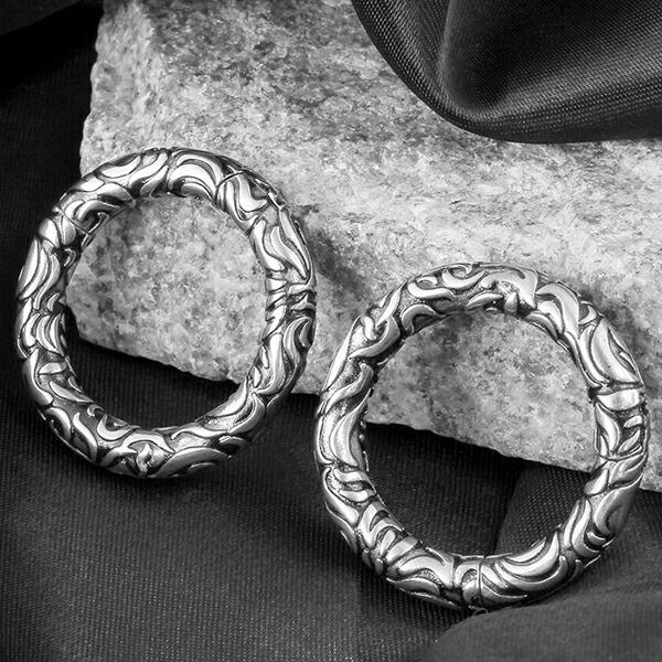 即日出荷】2G ピアス ボディピアス デザイン彫り メンズ ワンタッチ