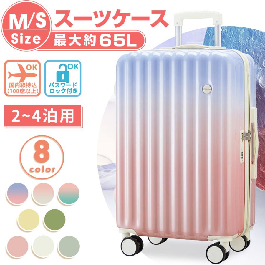 スーツケース 機内持ち込み 軽量 2泊3日拡張 男性 女性 サイズ一覧 s m