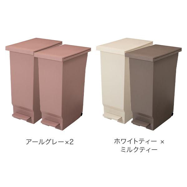 平和工業 ゴミ箱 2個セット フタの開く向きを選べるパッキン付きペダル