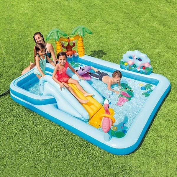 プール ビニールプール インテックス Intex ジャングルアドベンチャー プレイセンター 244 × 198 × 71cm 57161NP 滑り台 ボール付き_2