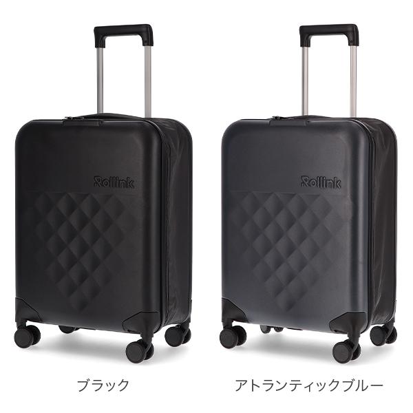 美品✨折り畳めるキャリーケース　ローリンク　ネイビー ローリンク スーツケース Lサイズ 80L 4輪タイプ 折りたたみ 拡張 薄