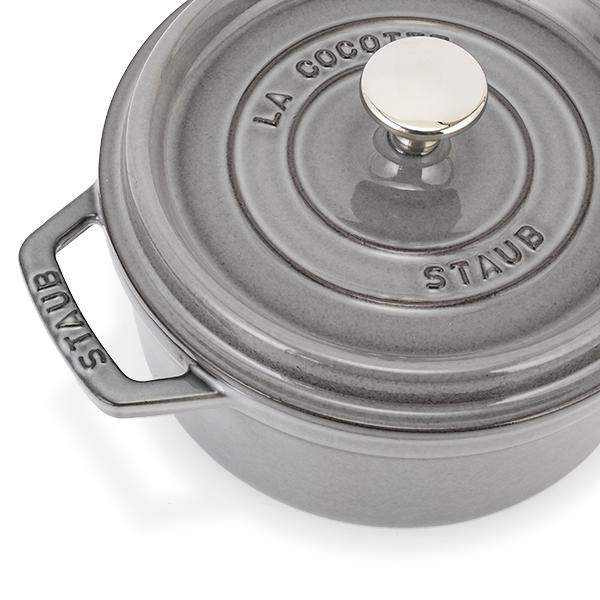 STAUB ストウブ ピコココット ラウンド　 両手鍋　グレー　18cm Staub ストウブ 鍋 ピコ・ココット ラウンド 18cm 両手鍋