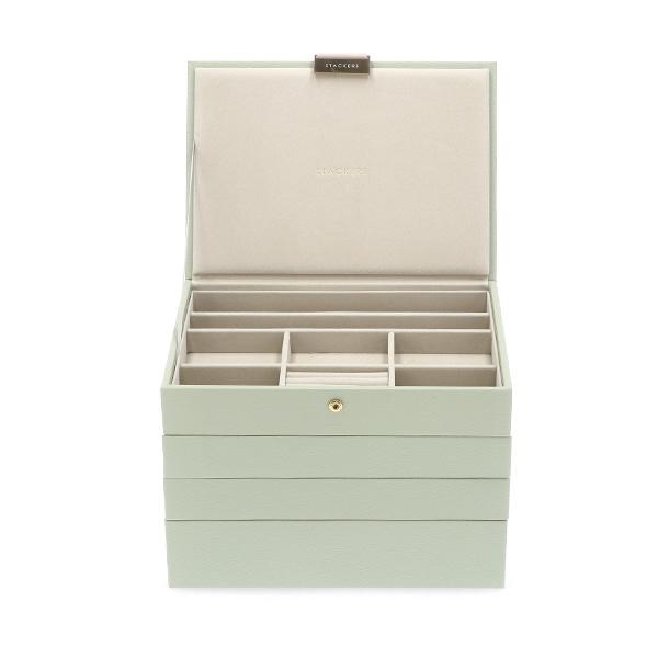 スタッカーズ STACKERS ジュエリーボックス 選べる4点セット ジュエリーケース アクセサリーケース クラシック 蓋付きボックス セージ