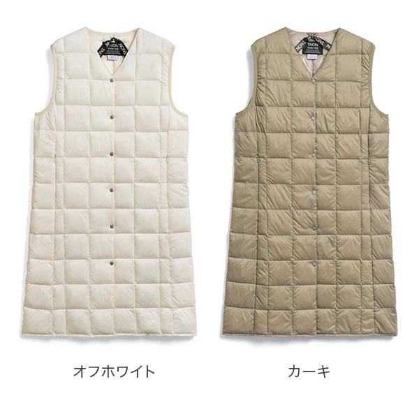 TAION タイオン ベーシック Vネック ロングダウンベスト